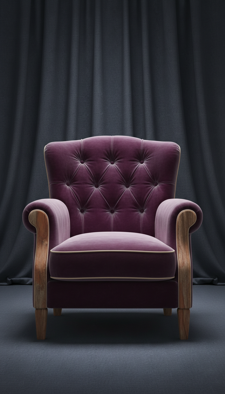 Velvet theater seat with plush cushioning